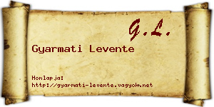 Gyarmati Levente névjegykártya